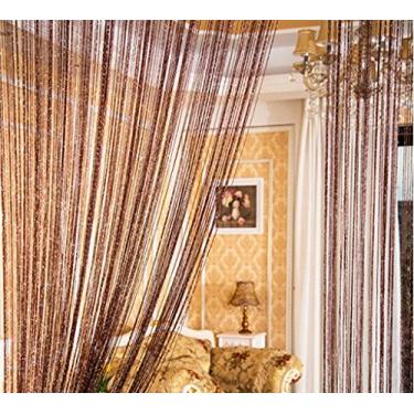 Imagem de ave split Cortina de corda de porta decorativa painel de parede franja janela de quarto divisor de borla tela para casa 100 cm x 200 cm (café18)