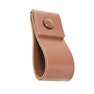 Imagem de Puxador Doba Parafuso - Textura de Couro Marrom - Parafuso Marrom