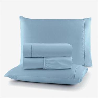 Imagem de Kit Roupa de Cama Casal Com Elástico 200 Fios Algodão 4 Peças - Charme