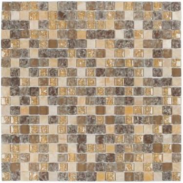 Imagem de Pastilha de vidro com pedra GS111 GLASS STONE BEGE MARRON 30x30cm 6mm 