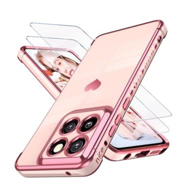 Imagem de Dretal Capa para Motoro Moto-G-Stylus-5G-2025 com 2 películas protetoras, para meninas, mulheres, fofa, feminina, amor, coração, luxuosa, dourada, macia, proteção para câmera, bumper de silicone, à