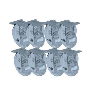 Imagem de Kit 8 un roda rodízio fixo gel 2 polegada 50mm móveis - AJAX