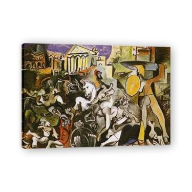 Imagem de Murais The Abduction Of Sabines Diego Rivera – Arte do Realismo Socialista Mexicano, Muralista do Século 418, Coleção Clássica do Museu de Nova York para Decoração de Casa 20 x 28 cm