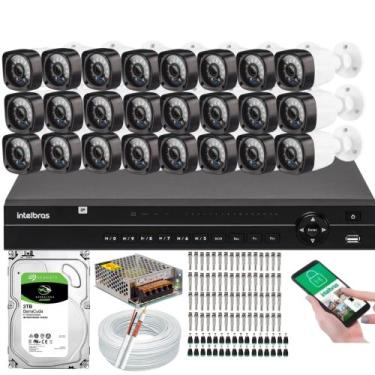 Imagem de Kit 24 Câmeras de Segurança HD Dvr 32 Ch Intelbras c/Hd 3TB