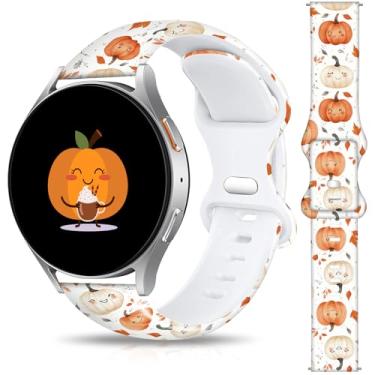Imagem de Pulseiras de relógio de Natal e Halloween compatíveis com Samsung Galaxy Watch 7 / 6 / 5 / 5 Pro/4 / 4 mm, 45 mm e 46 mm, pulseira de silicone de 20 mm para Galaxy Watch 7 / 6 / 5 / 5 Pro / 4 / 4
