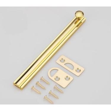 Imagem de SUYA Trava deslizante oculta de 90/180 graus, parafuso de superfície de latão sólido de 15 cm em ouro polido, trava elegante e segura para portas francesas/cercas de madeira/portões/armários ou portas