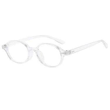 Imagem de Óculos de sol vintage com armação oval, óculos retrô da moda, UV400 (transparente)