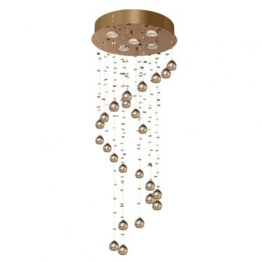 Imagem de Plafon 5 Luzes Gu10 40cm Crystal Spiral Csa744005pf Bronzearte âmbar