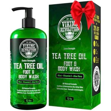Imagem de Viking Revolution Sabonete para Lavagem Corporal de Tea Tree para Homens - Ajuda A Combater Pé de Atleta, Coceira, Eczema e Odores Corporais - Óleo de Tea Tree Extra Forte para Lavagem de Corpo e Pés Masculino
