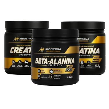 Imagem de Kit 2 Creatina 600g + 1Beta-Alanina 300g Moderna Suplementos-Unissex