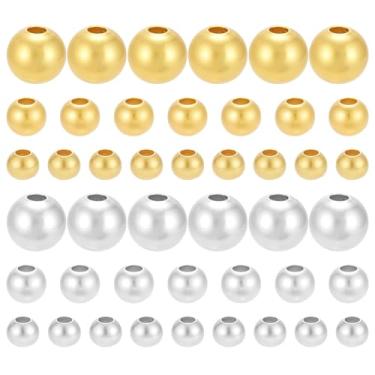 Imagem de PH PandaHall 60 peças de contas de prata esterlina 925 tamanho 3 contas redondas lisas de ouro prata 2 mm, 3 mm, 4 mm, contas espaçadoras para fazer joias, pulseiras, colares, decoração de festa de