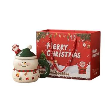 Imagem de Caneca De Cerâmica Grande Capacidade Com Tampa E Colher, Design De Des