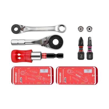 Imagem de Conjunto De Chaves De Fenda Mini Ratchet Mistas S2 Com Suporte Magnéti