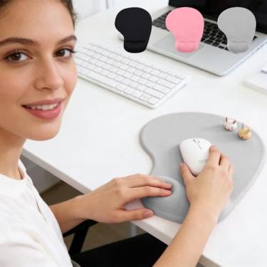 Imagem de Mouse de suporte de pulso de gel com descanso de pulso, alivia a dor em laptops, adequado para uso no escritório e em casa mousepad antiderrapante