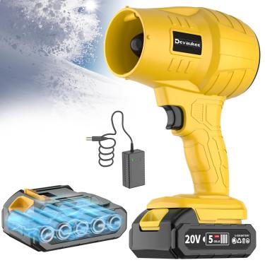 Imagem de Devaukee Soprador de folhas elétrico sem fio, sopradores de folhas portáteis leves para cuidados com o gramado, limpeza de pátio, folhas sopradoras, ideal para casa e jardim, 1 bateria