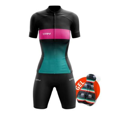 Imagem de Conjunto de Ciclismo Feminino- Camisa Fúcsia e Bermuda GEL - Way, P