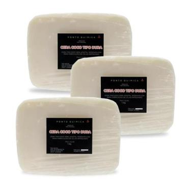 Imagem de Kit 3kg Cera de Coco Dura para Velas 100% Vegetal Ponto Química