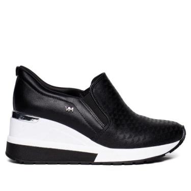 Imagem de Tênis Feminino Via Marte Anabela Napa Preto/Prata, Preto, Prata, 36