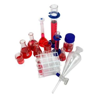 Imagem de Kit De Química Para Laboratório 56 Peças Ciências Escolar - Drop Glass