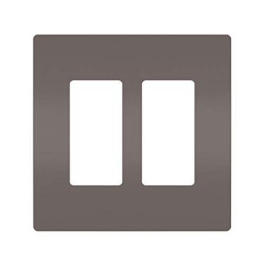 Imagem de Placas de parede radiantes sem parafuso da Legrand para tomadas basculantes decoradoras, 2 entradas, marrom, RWP262
