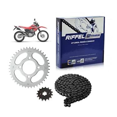Imagem de Kit Relação Transmissão Honda XR 250 Tornado 2001 até 2008 com Retentor (O-ring) TOP Aço 1045 Riffel 91113