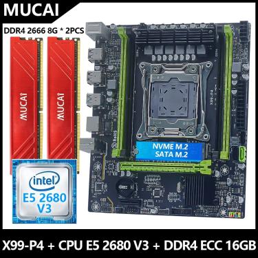 Imagem de Kit para Placa-Mãe com Processador DDR4  Intel Xeon E5 2680 V3 CPU  16GB  2x8GB  Memória RAM
