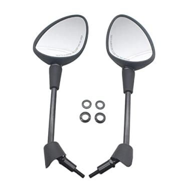 Imagem de Par de espelhos retrovisores de motocicleta universais de 360 mm para Vespa GT GTS GTV 50 125 200 - Peças de reposição para ciclismo seguro e conveniente - Preto
