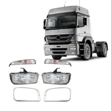 Imagem de Kit Farol Principal Pisca E Moldura Mercedes Benz Mb Axor - EDN