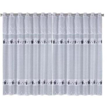 Imagem de Cortina De Renda Cozinha 2,20 X 1,20 e 0,30m Galinha - Cortilester