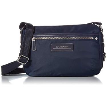 Imagem de Calvin Klein Bolsa transversal pequena de nylon Belfast, Azul marino, One Size