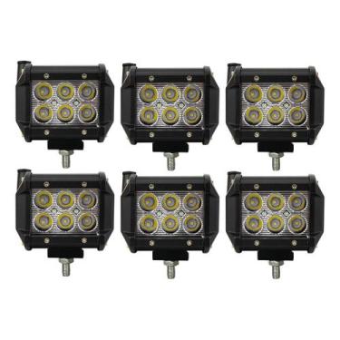 Imagem de Kit 6 Farol Milha Auxiliar 6 Led Agrícola Off Road 18w 6500k - Briwax