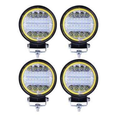 Imagem de Kit 4 Farol Milha Auxiliar 24led 72w 9v36v Redondo C/ Angel - Briwax