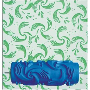 Imagem de Conjunto de rolo de pintura, rolo e máquina de pintura padronizada ferramentas de parede 12,7 cm conjunto de ferramentas de pincel de rolo de borracha padrão 3D papel de parede decoração de sala