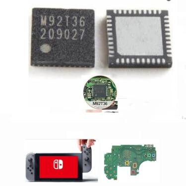 Imagem de Hailue Substituição de chip IC de controle de carregamento USB-C M92T36 para Nintendo Switch para corrigir problemas de carregamento, substituição para placa-mãe Nintendo Switch e Switch OLED. Chip de