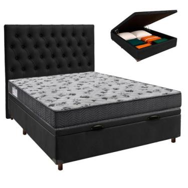 Imagem de Cama + Bau Blindado e Colchão Ortobom D33 Casal - Iso100 + Cabeceira