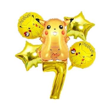 Imagem de Conjunto De Balões De Aniversário Pokémon Pikachu Squirtle Charmander 