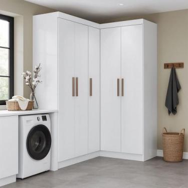 Imagem de Armário Multiuso Modulado Andes 5 Portas 12 Prateleiras Branco - Pnr M