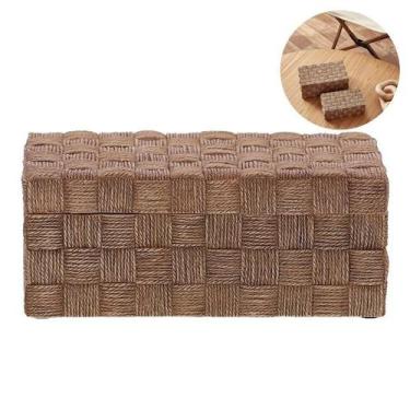 Imagem de Caixa Decorativa Organizadora Rústica Porta Objetos Com Textura Trança