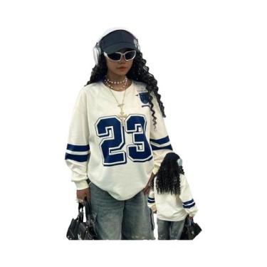 Imagem de Moletom Feminino plus Size Y2K Com Gola Redonda, Casual De Outono/Inve