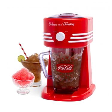 Imagem de Máquina de Raspadinha e Margarita Nostalgia Coca-Cola para Casa, 1,2 Litros com Bico de Aço Inoxidável, Fácil de Limpar e Dupla Isolação.