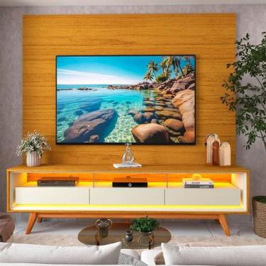 Imagem de Rack com Painel para TV até 84 Polegadas com LED 100% MDF 217cmx237cm 