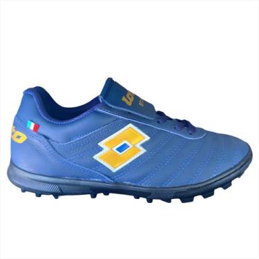Imagem de Chuteira masculina lotto de couro legitimo futebol society, Marinho, O