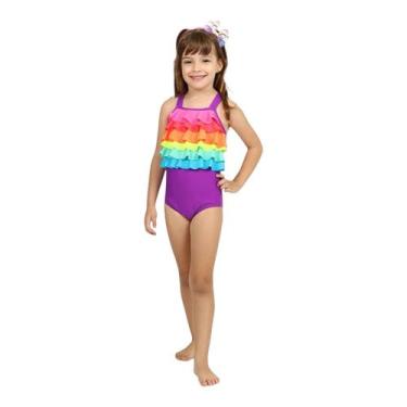 Imagem de Maiô infantil siri kids camila fuchsia 39077, Colorido, 4