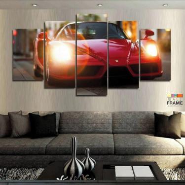 Imagem de Quadros Decorativos Carro Ferrari Verm 63x130mtem Tecido