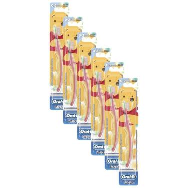 Imagem de Kit 6 Escovas Dentais Infantil Oral B - Stages 4-24 meses