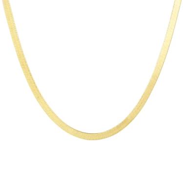 Imagem de EFASHION Colar feminino e masculino com lâmina de banhado a ouro 14K banhado a prata esterlina 925, Small, Ouro, Sem Pedra Preciosa