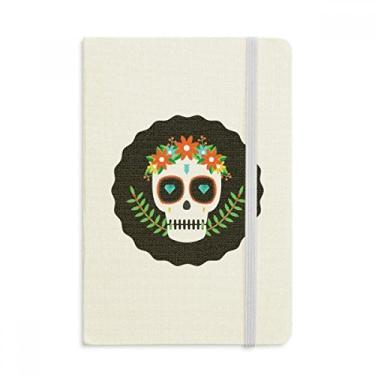 Imagem de Caderno diário clássico Skulls Of The Mexico Day Of Dead com capa dura em tecido oficial