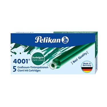 Imagem de Cartuchos de tinta Pelikan 4001 GTP/5 para canetas-tinteiro, verde escuro, 1,4 ml, pacote com 5 (300070)
