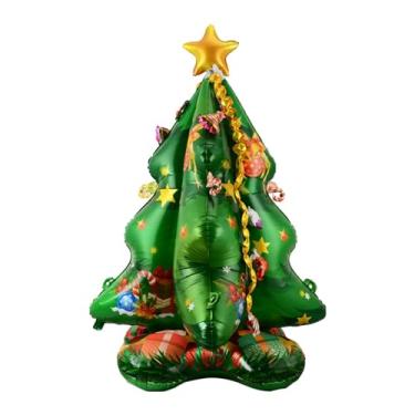 Imagem de menolana Grande balão de natal presente de natal adultos balão de natal em pé para fontes de festa jardim ao ar livre indoor, Árvore 145x105cm