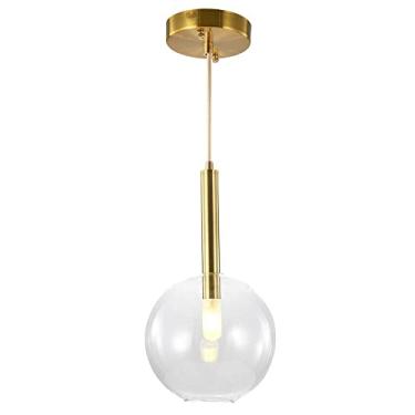 Imagem de PENDENTE FILÓ DE METAL e VIDRO BRONZE E TRANSPARENTE